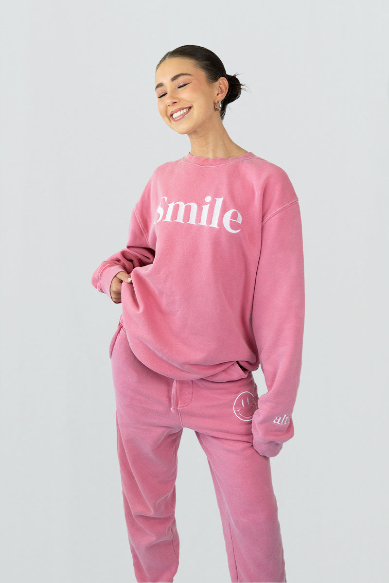 Smile Crewneck | Pigment Pink