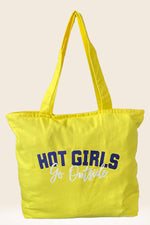 Hot Girls Go Outside Tote Bag | Sunshine Yellow